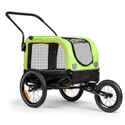 Topmast Vario 2-i-1 Hundvagn för Cykel & Barnvagn Max 30 Kg. GRÖN